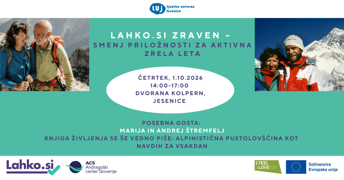 LAHKO.SI zraven – smenj priložnosti za aktivna zrela leta